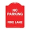 Signmission Designer Series Sign-No Parking Fire Lane, Red & White Aluminum Sign, 18" x 24", RW-1824-23622 A-DES-RW-1824-23622 - alternate 1